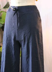 Navy Blue Wide Leg Pants