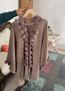 Fur Trimmed Poncho