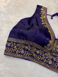 Elegant Purple Embroidered Blouse
