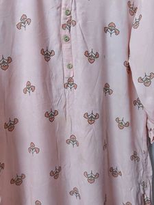 Peach Printed Kurta