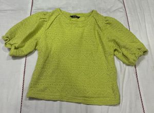 Green Puff Sleeve Top