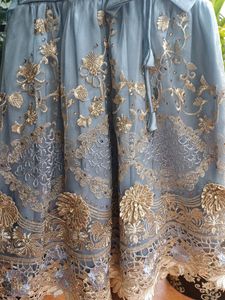 Beautiful Grey Embroidered Gown