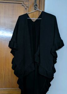 Black Winter Woolen Wrap Jacket