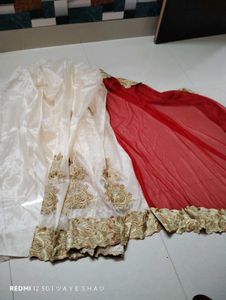 Elegant Red &amp; Gold Party Wear Saree