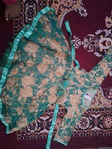 Green And Pink Coloured Frocks For Kids