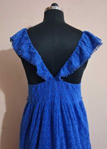 Blue Eyelet Maxi Dress