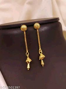 Elegant Gold Tone Dangle Earrings