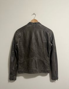 Charcoal Gray Leather Jacket