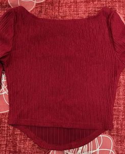Savana burgundy Long Sleeve Top