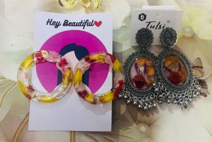 Handcrafted Resin Earrings, earrings set for women