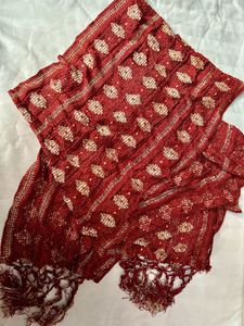 Red Patterned Duppata For Men’s Sherwani