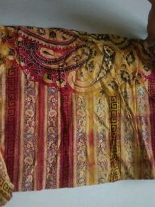 Aesthetic Red Yellow Printed Dupatta