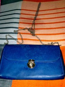 Royal Blue Chain Sling Bag