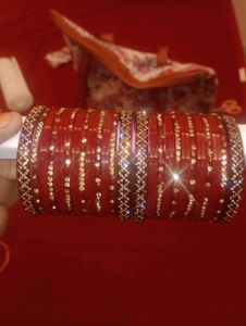 Red & Gold Bridal Chura Set