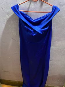 Beautiful Blue Long Side Slit Gown