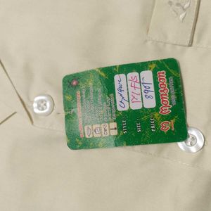 New Men’s Cream Shirt | Full Sleeve | With Tag