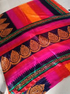 Multicolor Synthetic Saree_used