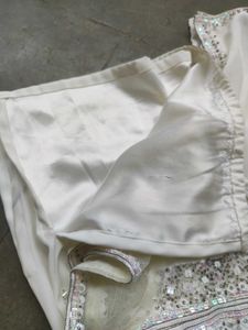 A White Short Kurti With Straight Pent