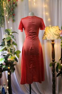 Coral Tie-Front Midi Dress