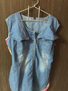 Denim Sleeveless Top