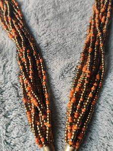 Multilayer Beads Neckpiece With Big Locket
