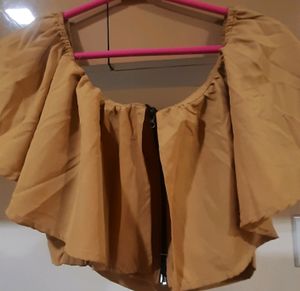 Brown Colored Off Shoulder Top