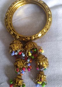 Malti And Silver Colour Bangles