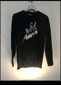 Free Fire Character Black Long Sleeve Gaming Tee