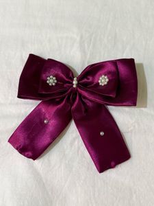 Burgundy Bow Hair Clip (each price)