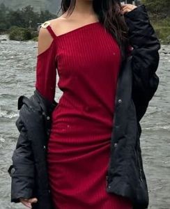 Red Bodycon Dress Y2k