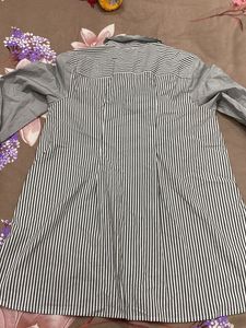 Striped Mixed Media Tunic Top