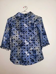 Blue Patterned Top
