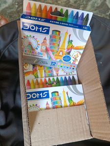 DOMS Extra Long Wax Crayons 12 Shades