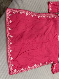 Pink Embroidered Kurta