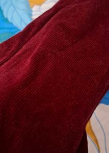 Maroon Velvet Pants