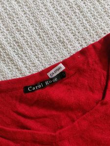 Red Sleeveless Knit Top