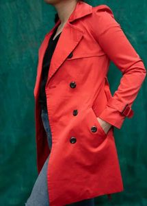 Bold Red Trench Coat