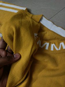 Yellow Mustardish Fitted Crop Top