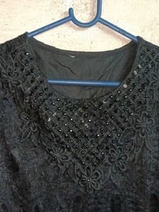 Trendy Lace Top Layered Flarsd Black 🖤