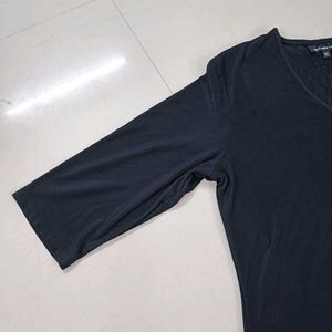 Black Long Sleeve Top V Neck