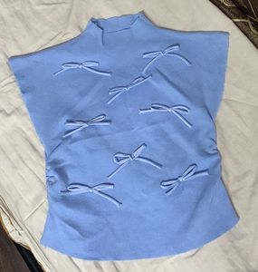 Light Blue Bow Top