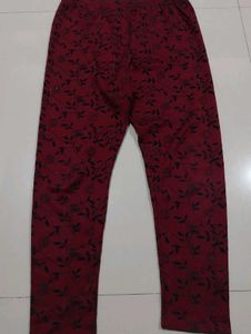 Red Flora Pants
