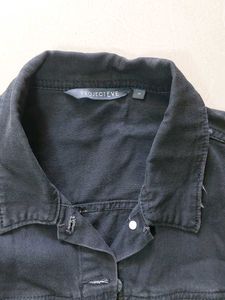 Vintage Washed Black Denim Jacket