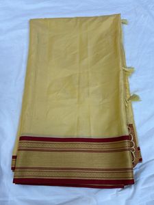 Kesari Coloured Banarasi Silk Saree