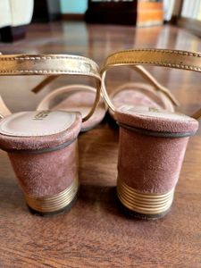 Metro Gold BLock Party Heels