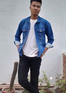 Denim Jacket With Little Bit Distressing Style