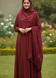 Crepe HIJAB Maroon Floral