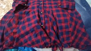 Women&#39;s Red Checked Frock