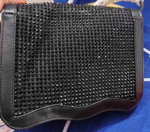 Iykyk Black Embellished Sling Bag..