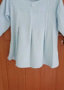 Light Blue Polka Dot Blouse